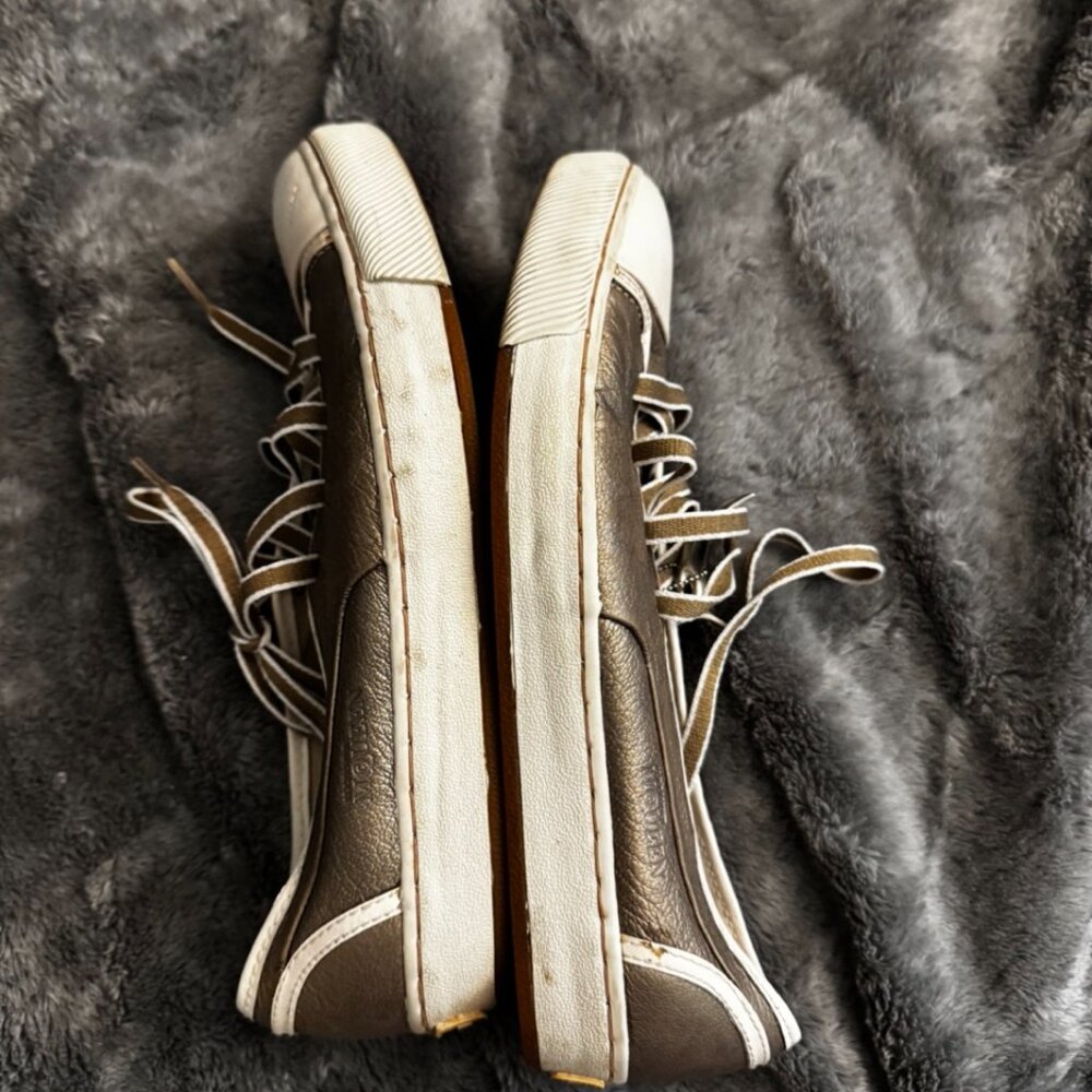 Authentic Alexander McQueen Puma Sneakers Antique Gold Metallic w/ Charm, COA - Picture 10 of 16